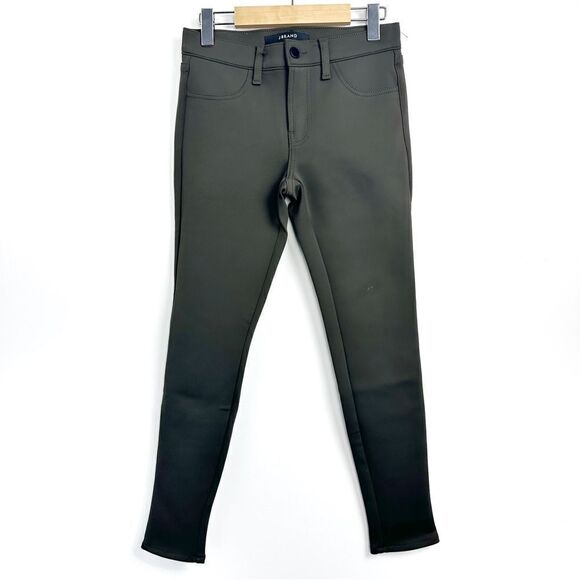 J Brand Super Skinny Scuba Pants in Olive Odyssey - Picture 2 of 16